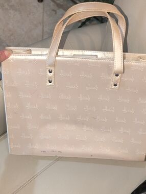 Harrod's Embossed Logo Tote Pearl Laquer Finish